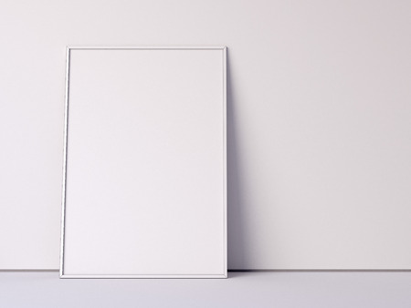 Wjhite blank canvas in modern studio. 3d renderingの写真素材