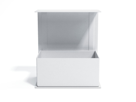 White opened gift box. 3d renderingの写真素材