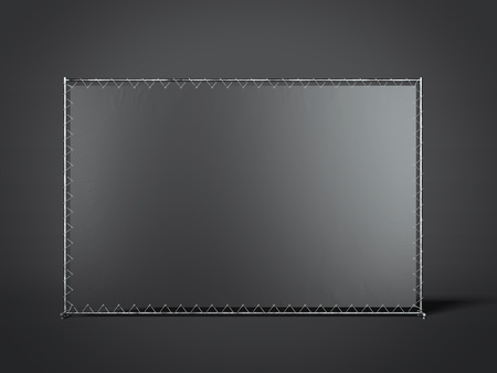 Black blank advertising stand. 3d renderingの写真素材