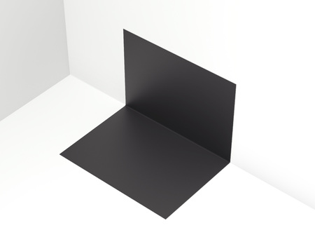 Black Folded paper sheet. 3d renderingの写真素材