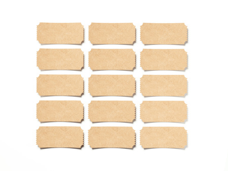 Brown blank tickets. 3d renderingの写真素材