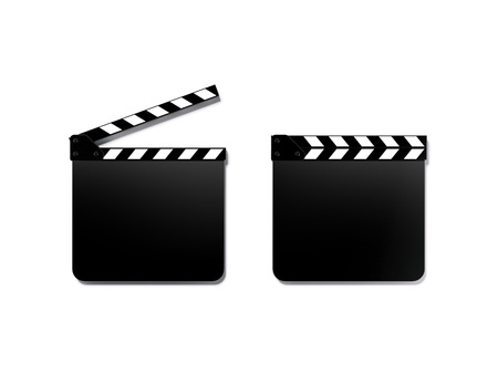 Two empty clapper boards. 3d renderingの写真素材