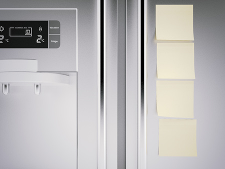 Yellow sticky notes. 3d renderingの写真素材