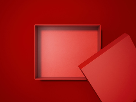 Red box. 3d rendering