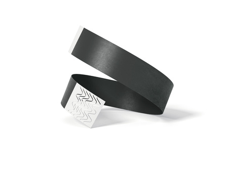 Blank black paper wirstband. 3d renderingの写真素材