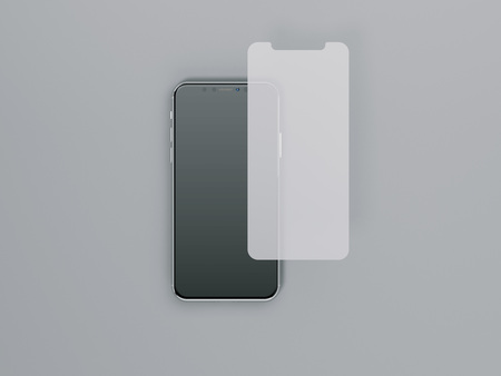 Protective film for smartphone. 3d rendering