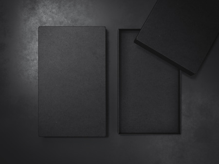 Two black boxes. 3d renderingの写真素材