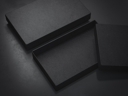 Opened and closed boxes. 3d renderingの写真素材