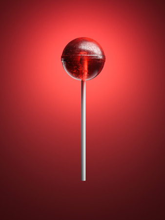 Red lollipop. 3d renderingの写真素材