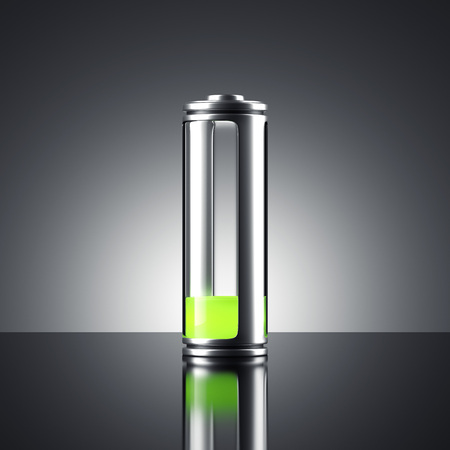Battery with green indicator. 3d renderingの写真素材