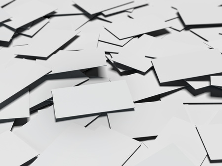 Pile of blank white business cards. 3d renderingの写真素材