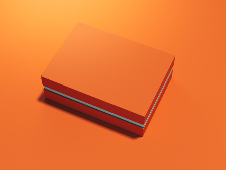 Orange box. 3d renderingの写真素材