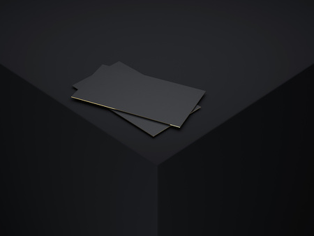 Two black business cards. 3d renderingの写真素材