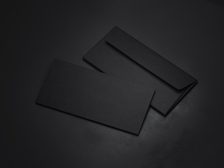 Two dark envelopes. 3d renderingの写真素材
