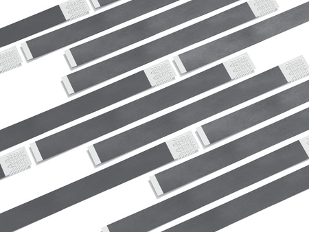 Gray paper wirstbands. 3d rendering