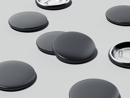 Black button badges. 3d renderingの写真素材
