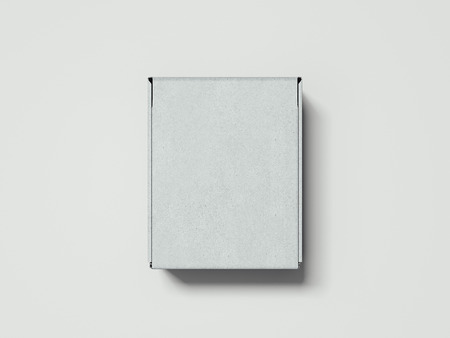 White cardboard box on white background, 3d rendering.の写真素材