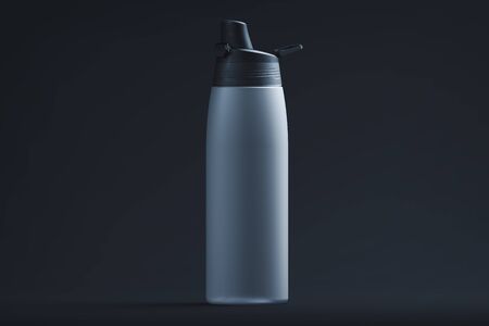 Bottle for water isolated on black background. 3d rendering. Minimalism. reuseの写真素材
