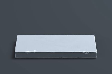 Modern concrete Showcase with empty space on pedestal on dark background. 3d rendering. Minimalism...