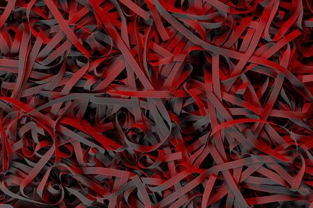 Red Realistic Ribbons As Background. 3d Rendering. Copy Space. Empty Space.の写真素材