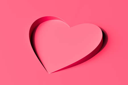 Heart Made From Glossy Plastic. Abstract Figure. 3d Rendering.の写真素材