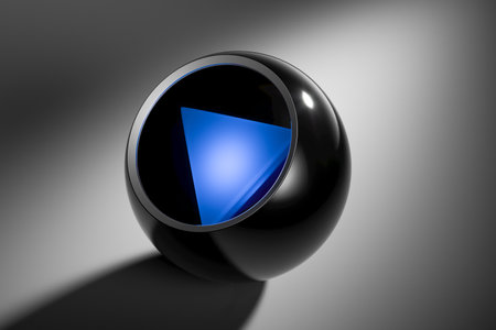 Abstract background for branding. Magic ball with prediction. High quality 3d illustrationの写真素材