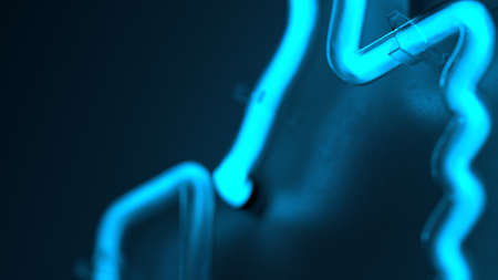 Thumbs up icon shaped neon lamp. Social network concept. High quality 3d rendering.の写真素材