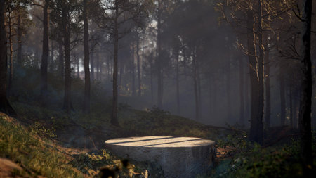 Natural beauty podium backdrop with summer tropical plants. 3d rendering. high quality 3d illustrationの写真素材