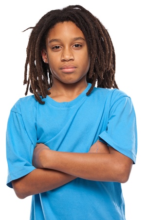 young african boy looking to the cameraの写真素材