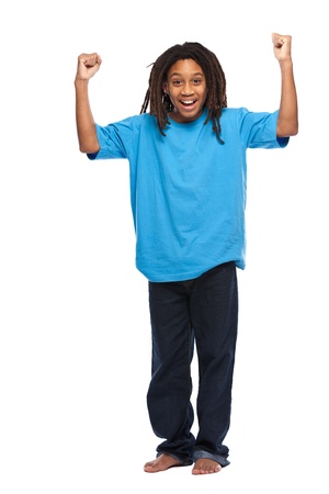 young african boy posing in studioの写真素材