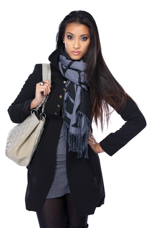 nice young asian woman isolated on whiteの写真素材