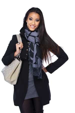 young asian woman isolated on whiteの写真素材