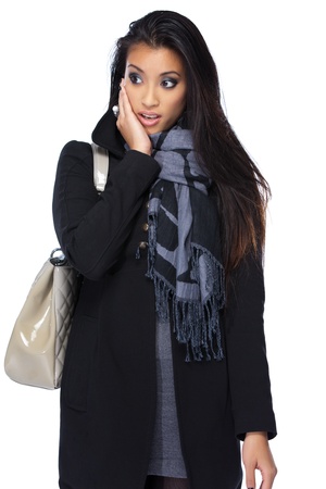 young asian woman isolated on whiteの写真素材