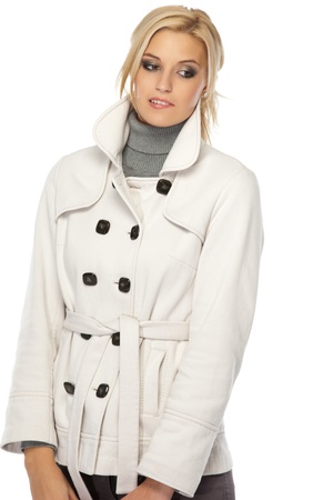 nice blonde woman isolated on whiteの写真素材