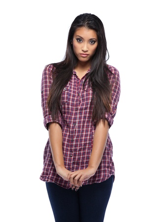 beautiful asian woman posing in studioの写真素材