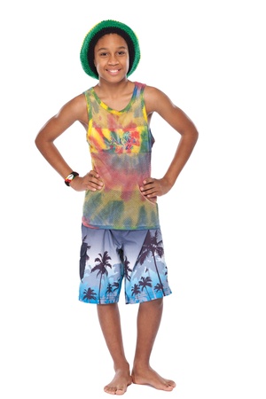 young rasta man isolated on whiteの写真素材