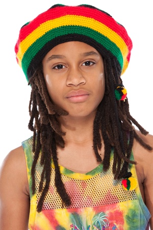 young afro man portrait isolated on whiteの写真素材