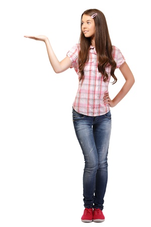 nice young female posing in studioの写真素材