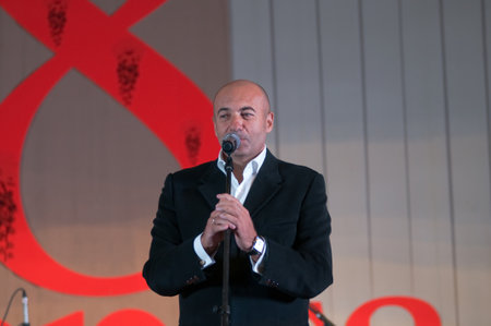 MOSCOW - MARCH 5: Russian singer, producer and composer Igor Krutoy on a concert dedicated to the International Women's Day at Supreme Court of Russian Federation on March 5, 2011 in Moscow, Russiaのeditorial素材
