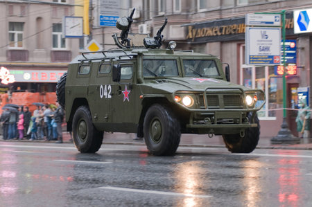 MOSCOW - MAY 3: Preparation for rehearsal of Military Parade of Victory in Great Patriotic War on...