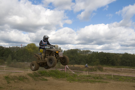 MOSCOW-SEPTEMBER 8: Roman Kuznetsov (Kolomna, Russia) participates in the Stage III Cup XSR-MOTO.RU...