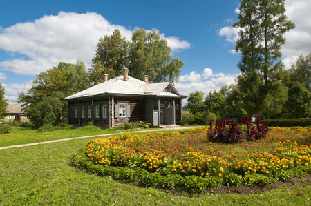 KONCHANSKOE-SUVOROVSKOE - AUGUST 8: Historic home AV Suvorov in the village Konchanskoe-Suvorovskoe, Novgorod region, Russia on August 8, 2013. Generalissimo A. Suvorov is a great russian warlordのeditorial素材