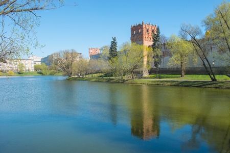 Pond near the Novodevichy Convent, Moscow, Russiaの写真素材