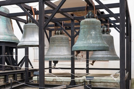 Ancient bells in the Kremlin of Novgorod Velikiy (literally Novgorod the Great)の写真素材
