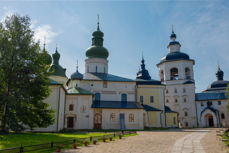 Assumption Cathedral from the porch (1497 - 1791) Cyril-Belozersky Monastery. View Vologoda tower....