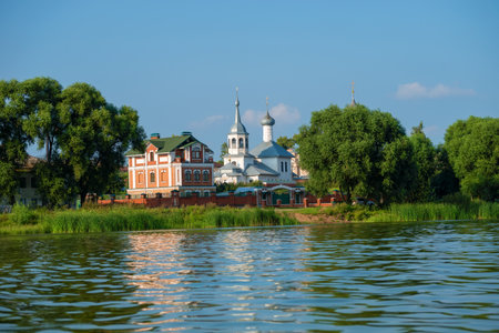 Rostov the Great, Church of St. Nicholas on Poozerie. Summer view from the Nero lakeのeditorial素材