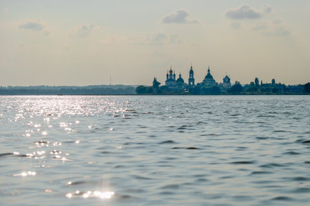 Rostov the Great, Spaso-Yakovlevsky Dmitriev monastery, The Cathedral Of The Conception Of Anne. Summer view from the Nero lakeのeditorial素材