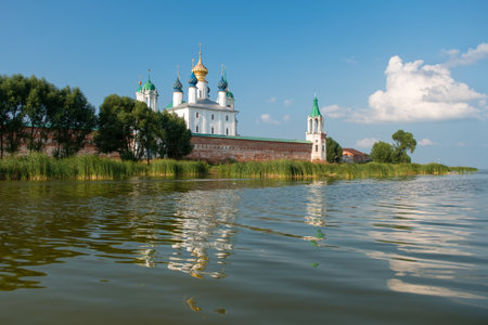 Rostov the Great, Spaso-Yakovlevsky Dmitriev monastery, The Cathedral Of The Conception Of Anne. Summer view from the Nero lakeのeditorial素材