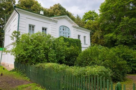 Outbuilding of Kuzminsky. From 1859 to 1862 the school of Leo Tolstoy for peasant children. In the estate of Count Leo Tolstoy in Yasnaya Polyana in September 2017.のeditorial素材