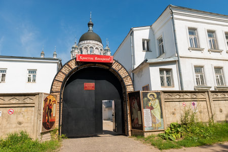 Entrance to the Kazan Convent, Vyshniy Volochek, Russiaのeditorial素材